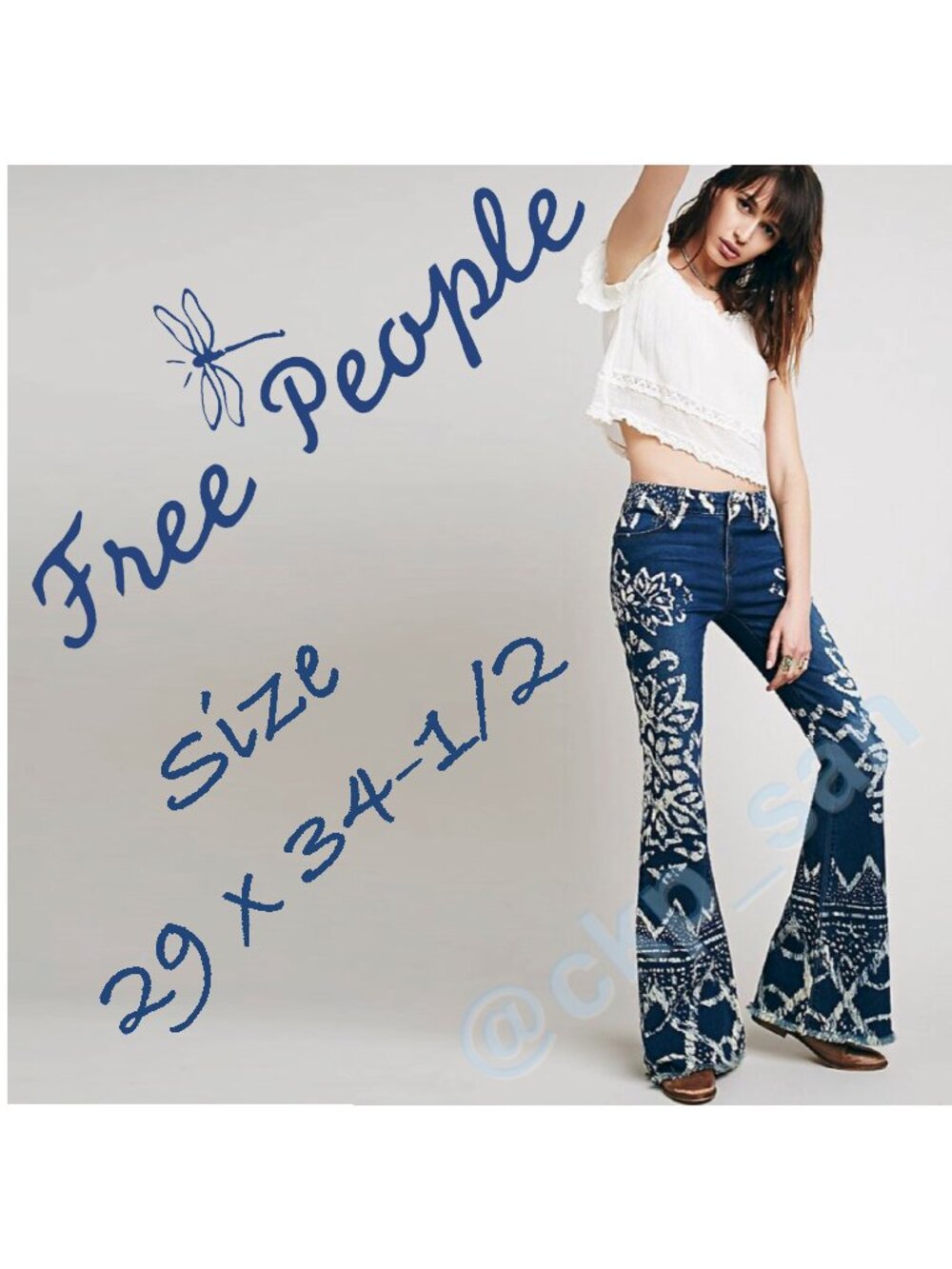 Free People Dominica Printed Flare Sz 29